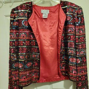 Papell Boutique Evening Beaded Sequins Jacket Vintage